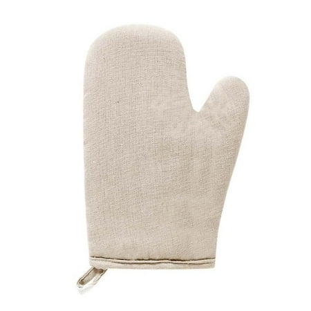 

YEUHTLL 1 Pc Kitchen Heat Resistant Glove Cotton Linen Baking BBQ Cooking Mitts Microwave Mitten