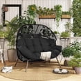 thumbnail image 3 of Evajoy Modern and UV Resistant Metal Egg Chair with Cushions - Set of 2 Gray, 3 of 5