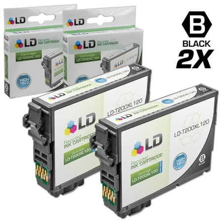 LD© Epson Remanufactured T200XL120 (T200120) Set of 2 High Yield Black Ink Cartridges for Expression XP-200, XP300,