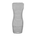 thumbnail image 5 of Luxalzxs T Shirt Tank Dress for Women Striped Print Round Neck Sleeveless Tank Top Mini Dress Plus Size Slim Fit Summer Dresses Midi Length Casual Dresses, 5 of 5