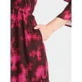 thumbnail image 5 of Time and Tru Women's Smocked Chiffon Mini Dress with Long Sleeves, Sizes XS-XXXL, 5 of 6