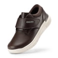 thumbnail image 1 of FitVille-zapatos de cuero para diabéticos para hombre, calzado extraancho, antideslizante, ligero, para dedos ortopédicos, pies hinchados, 1 of 5
