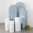 thumbnail image 5 of Efavormart Set of 3 Dusty Blue Crushed Velvet Chiara Wedding Arch Covers For Round Top Backdrop Stands - 5ft, 6ft, 7ft, 5 of 5