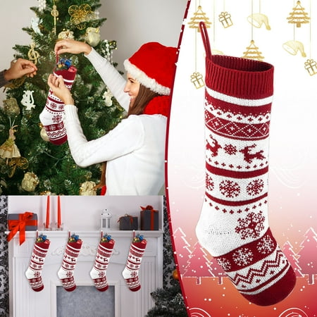 

Christmas 18inch Christmas Decorations Christmas Sock Bag Knitted Socks Large Christmas Sock Bag Pendant