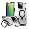thumbnail image 3 of For Apple iPhone 15 Plus (6.7") Hybrid Magnetic Ring Stand Invisible Foldable Military Grade Shockproof Fit with Magsafe Phone Case Cover by Xpression - Silver, 3 of 8