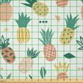 thumbnail image 2 of Ambesonne Tropical Fabric by the Yard Microfiber, Pineapples Plain Back Art, 1 Yard, Pastel Brown and Sea Green, 2 of 2
