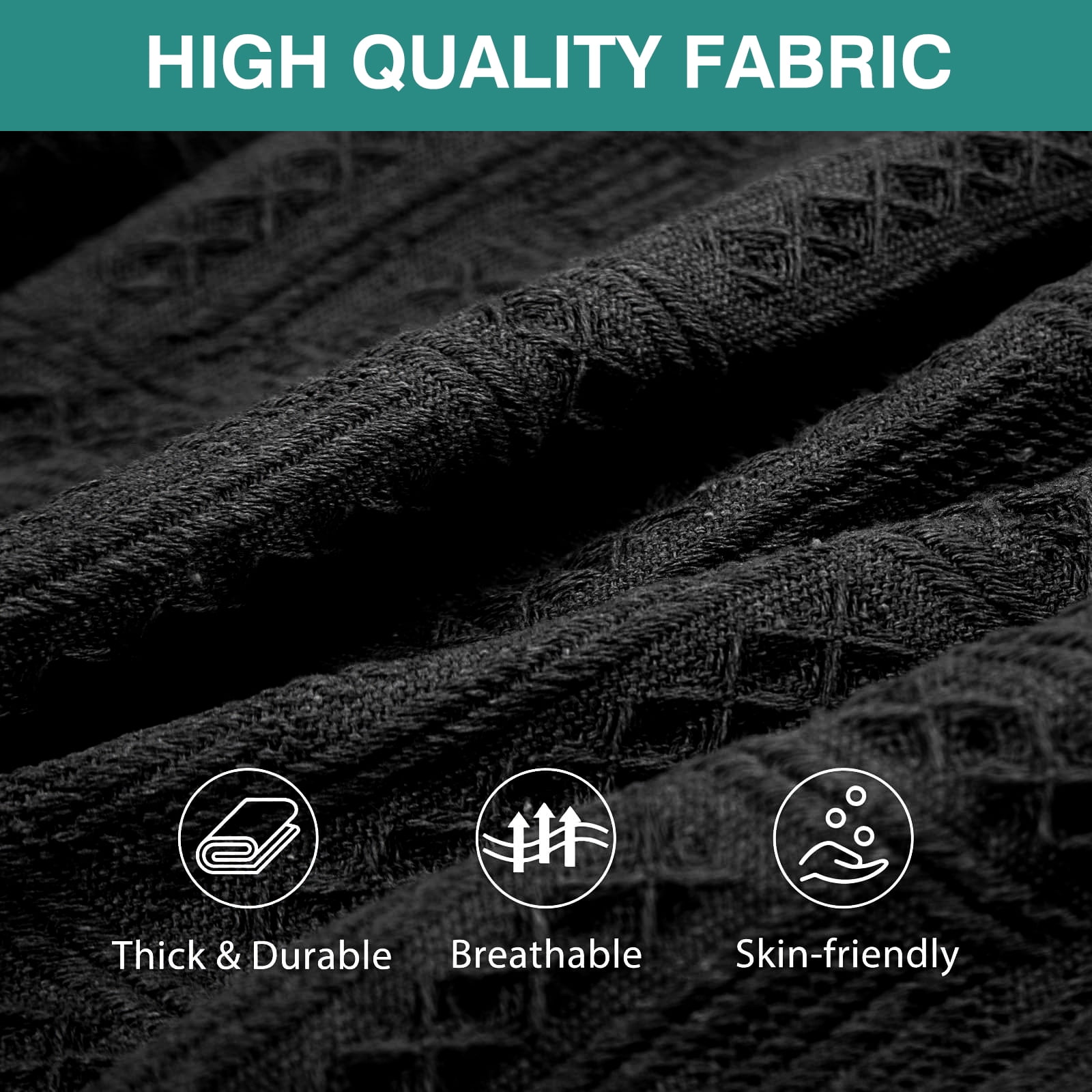 Sanmadrola Sofa Cover, Couch Covers for 3 Cushion Couch Sofa, Sectional Couch Covers for L Shaped Couch Cover, Living Room Sofa Throws Sofa Slipcovers for Pets, Kids (91"x 134", Black)