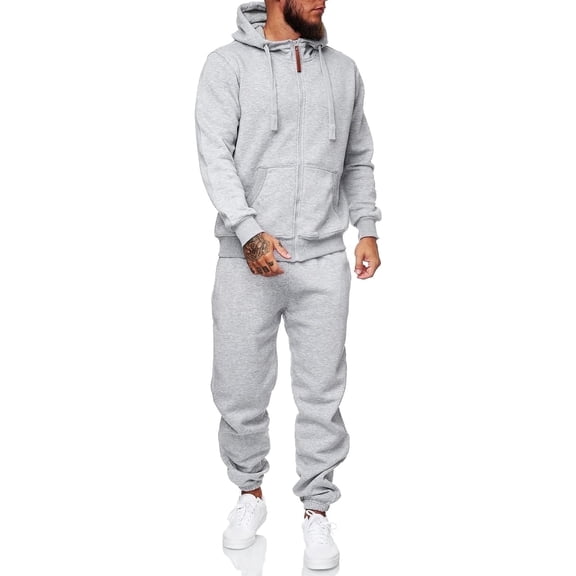 CUBECIRCLE Sweatsuits for Men 2 Piece Men's Jogging Tracksuit Set Hoodie Casual Athletic Long Sleeve Zipper Suit Set Men's Casual Outfits