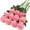 Pink, variant on ZOELNIC Pink Fake Roses Artificial Flowers - 16 Pcs Fake Artificial Roses Silk Flowers with Stems for Home Wedding Hotel Office Centerpiece Decor