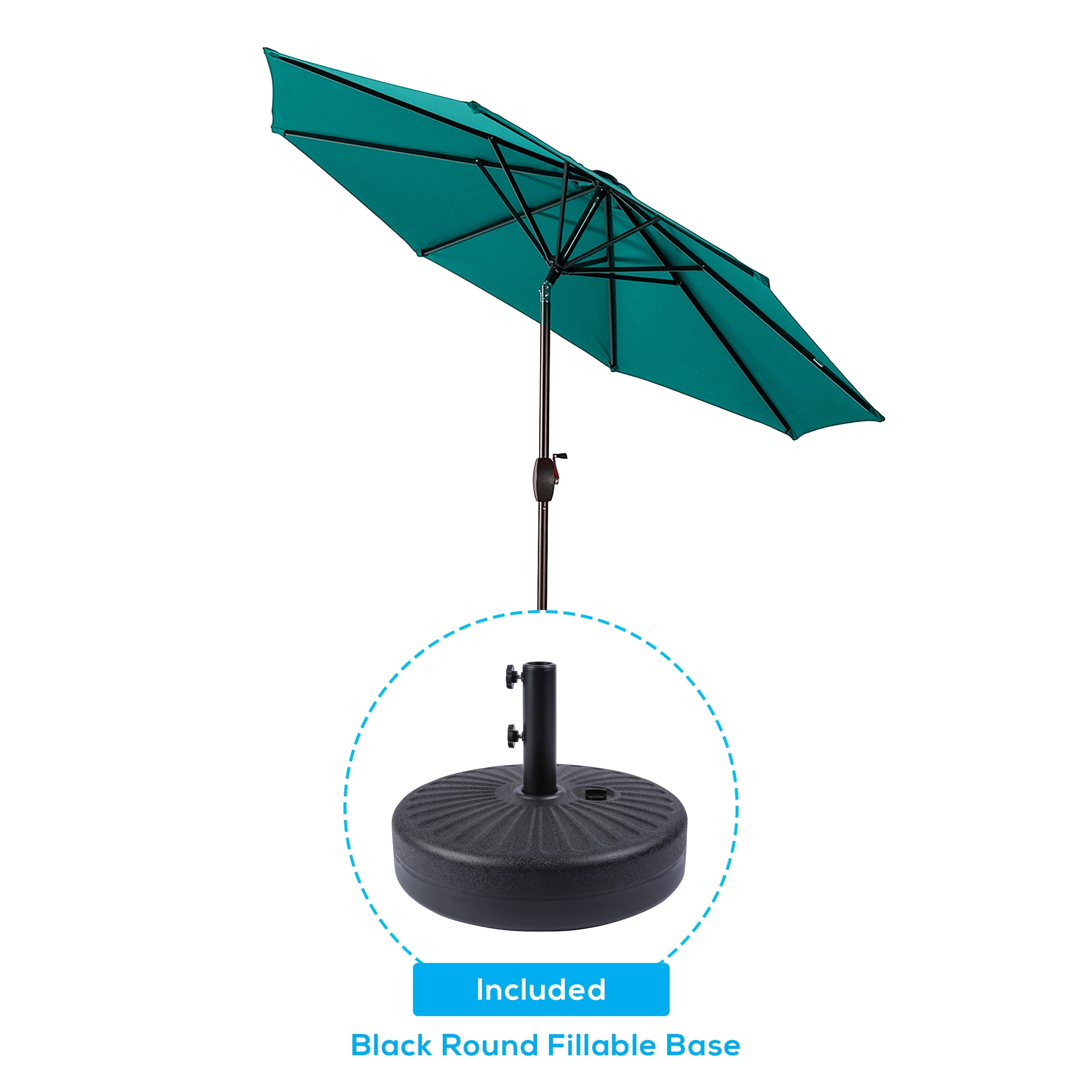 Westin Outdoor 9 Ft Patio Umbrella with Black Round Base Included for