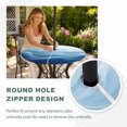 thumbnail image 4 of Round Outdoor Tablecloth with Umbrella Hole and Zipper, Navy Blue Ombre Tablecloth with Elastic Waterproof, Summer Beach Ocean Waves Coastal Patio Table Covers for 36" - 44" Picnic Pool Tables, 4 of 9