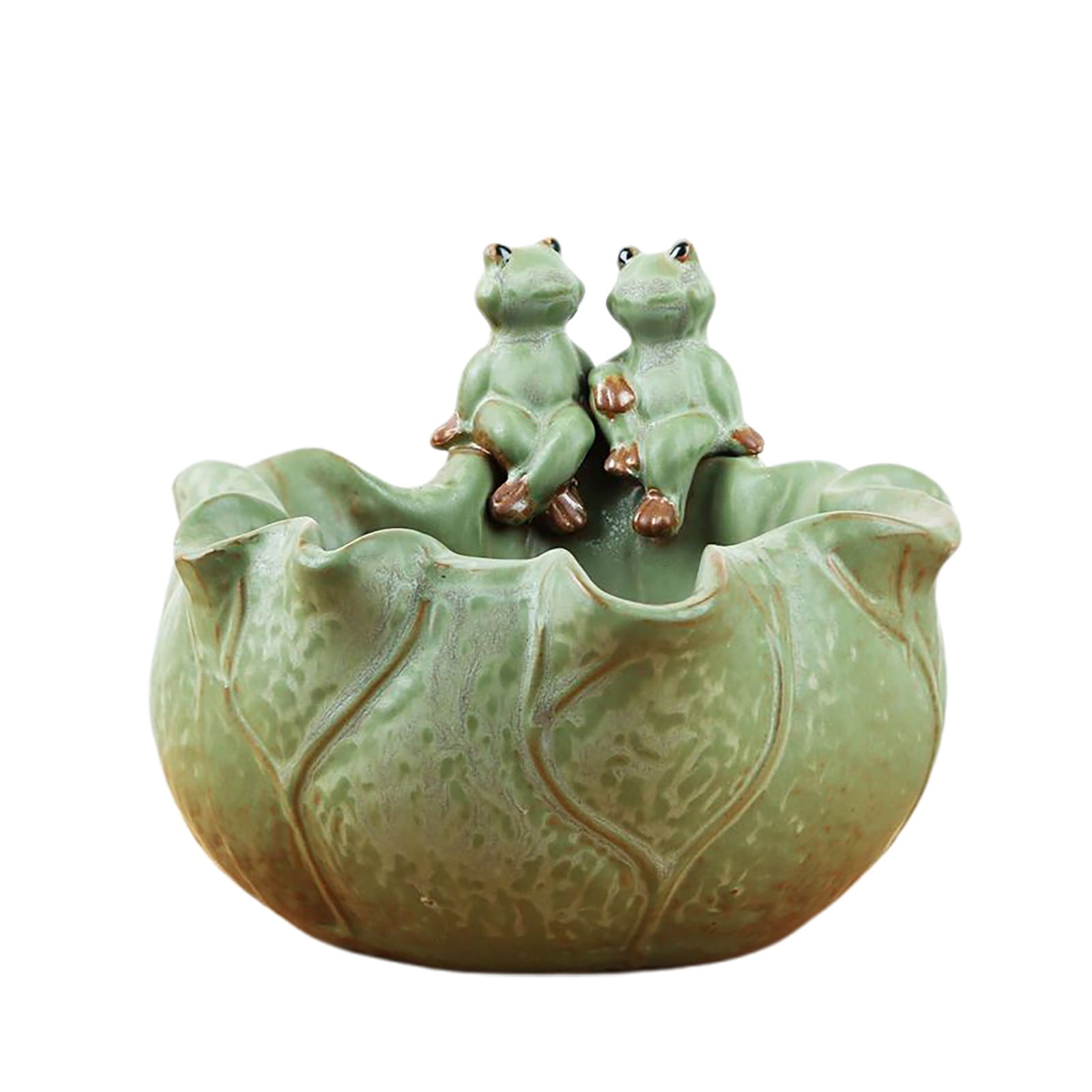 Eqslft Ceramic Bird Bath for Outside on Ground, Birds Bath Bowl Only, Ground Bird Feeders and birdbath for Outdoors, Garden, Tabletop, Deck, Balcony and Lawn