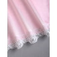 thumbnail image 3 of Pink Womens Halter Neck Satin Mini Dress With White Lace Trim A-Line Fit, 3 of 5
