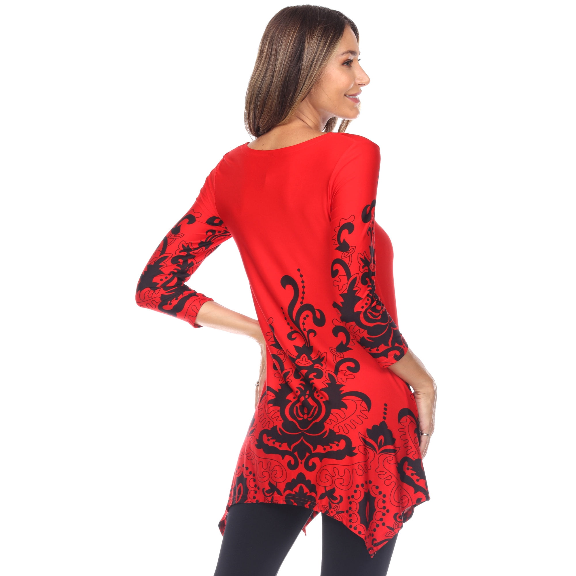 Women's Damask Print Tunic Top - image 3