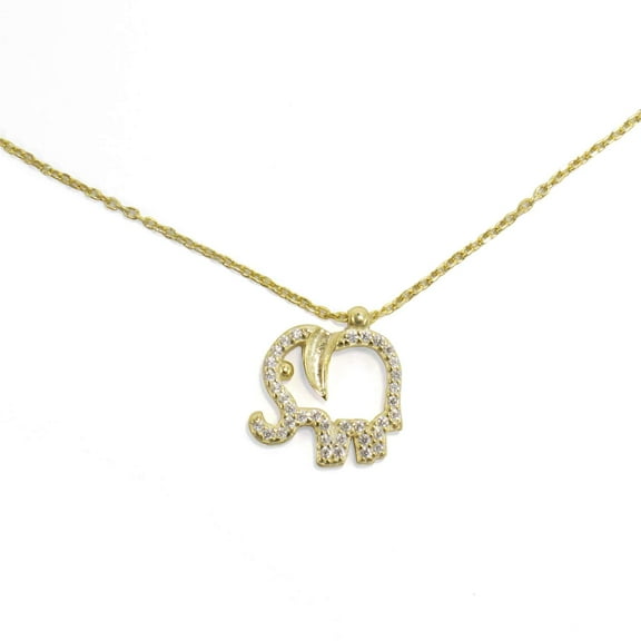 Athra Women's Elephant Necklace With Extension, Gold Silver,OS - US