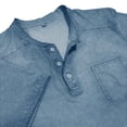 thumbnail image 6 of HOOMEUMY Men's Fashion Button Placket Short Sleeve Tops Lightweight Casual Basic Tees with Pocket for Daily Streetwear & Holiday Blue M, 6 of 6
