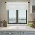 thumbnail image 3 of Deago Sheer Kitchen Curtain Valance 52x18 Inch Rod Pocket Light Filtering Linen Textured Valance for Window Living Room Bedroom, White, 1 Panel, 3 of 8