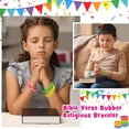 thumbnail image 4 of OOINQQ Bible Verse Bracelets for Kids Christian Scripture Bracelets Jesus Wristband Religious Motivational Valentine School Gifts Classroom Prizes, 4 of 4