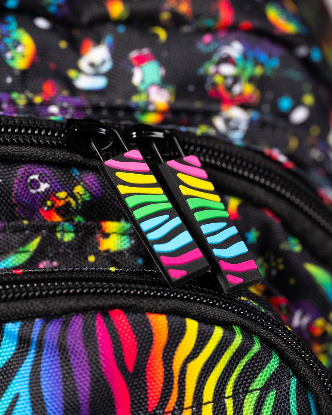 A for Adley Backpacks Featuring Adley Logos Great Backpack For School or Just Carrying Around Your Important Kid Things (Black Neon Rainbow)