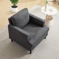 thumbnail image 4 of Qinaqin Mid-Century Accent Chair Suave &Upholstered Armchair Sofá cm de Anchoith Solid Madera Legs y Moderno Linen Fabri Gris Single Comfy Reading Chairs para de, 4 of 7