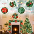 thumbnail image 6 of 6Ft Pre-lit Christmas Garland with LED Lights Battery Operated, Holiday Decoration Stairs Wall Mantle Door Indoor Outdoor, Decorated with Red Flower, Balls, Berries, Snowy Pine, Christmas Collection, 6 of 6