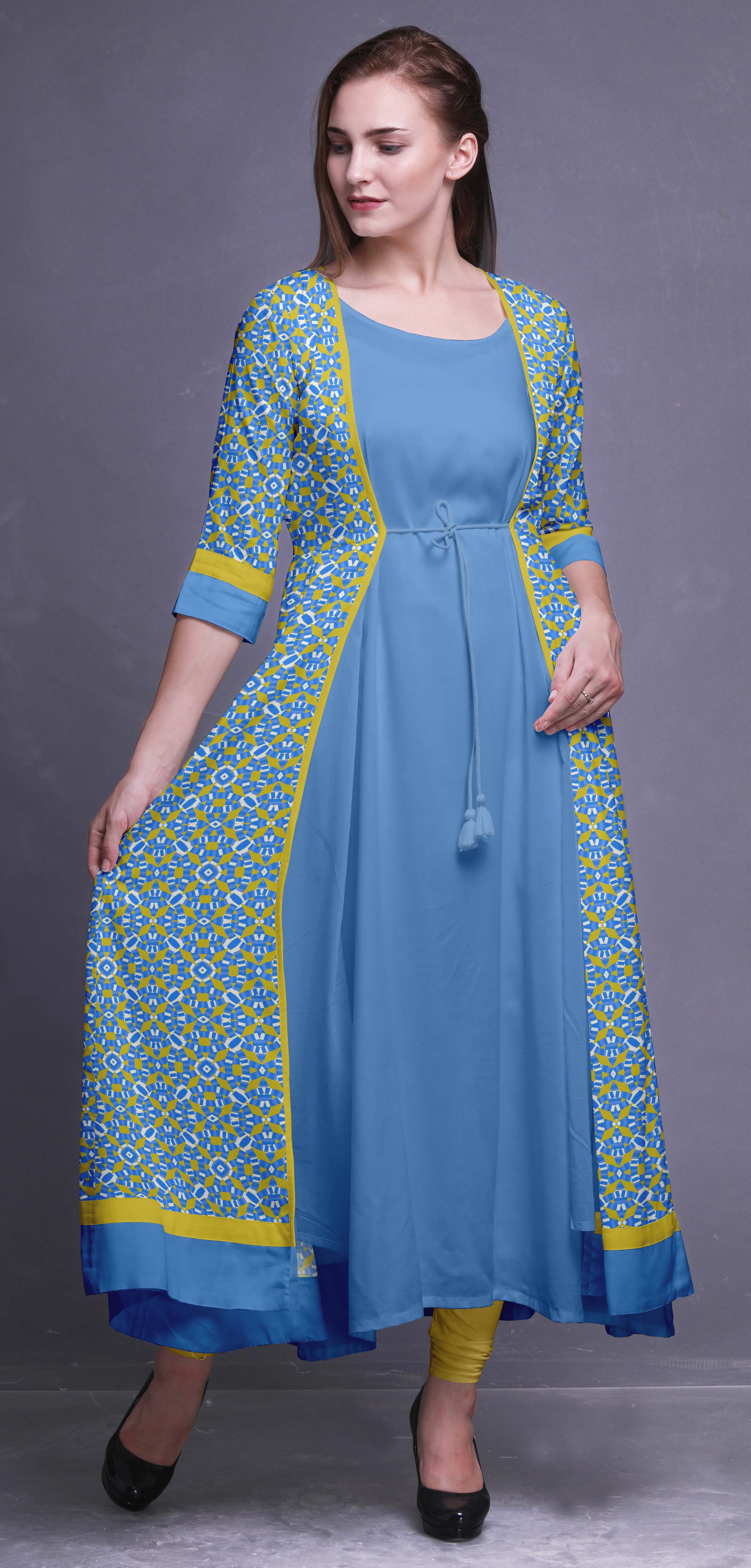 chinese dress ladies Floral Fit & Flare Kurti 36