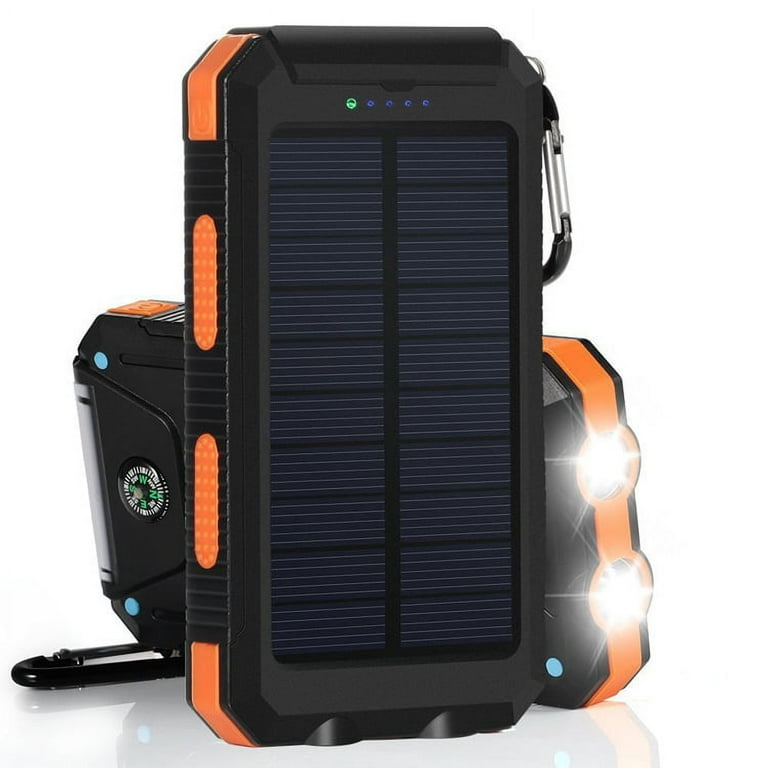 Batterie externe et chargeur solaire 16000 mAh Eclairage LED intégré F