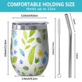 thumbnail image 5 of Floral 12oz Stainless Steel Insulated Wine Tumbler with Lid and Straw – Double Wall Vacuum Mug for Hot & Cold Drinks, 304 Steel Interior, Sweat-Free Design,Thanksgiving,Christmas, Spring,Flower, 5 of 5