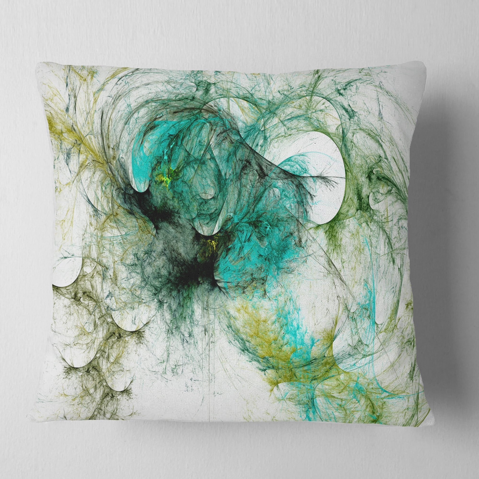 Designart Fractal Digital Paint Pattern - Abstract Throw Pillow - 16x16
