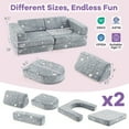 thumbnail image 3 of Gymax Canapé Modulable pour Enfants 10 Pcs, Sofa Sectionnel, Coussin de Sol Phosphorescent, 3 of 10