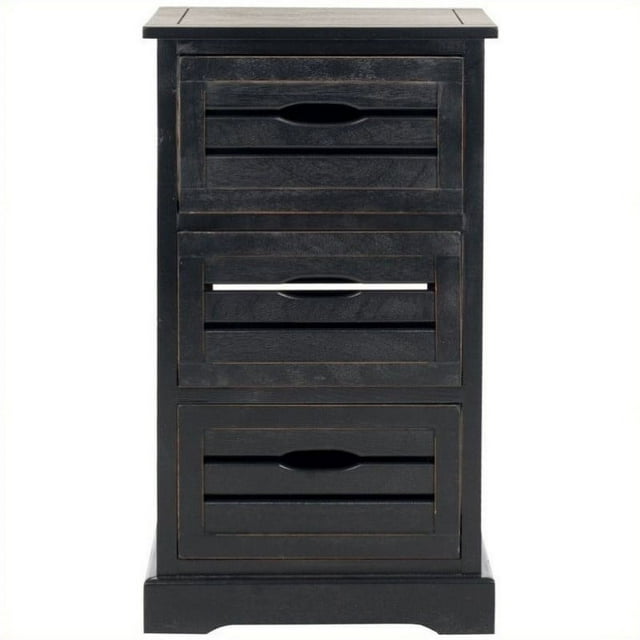 Hawthorne Collection Armoire à 3 Tiroirs en Pin Noir