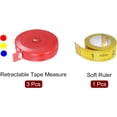 thumbnail image 3 of 4pcs Soft Tape Measure Set Retractable Measuring Ruler with 150cm/60" Multicolor Soft Ruler for Body Cloth Sewing, Bright Red Yellow Blue, 3 of 5