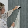 thumbnail image 5 of Tempaper Textured Faux Grasscloth Metallic Blue Peel and Stick Wallpaper, 20.5" x 16.5', 5 of 8