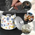 thumbnail image 4 of Yayeee Ashtray with Lid for Cigarette Smokeless Stainless Steel Home Ash Holder, Tropical Rhythm, 4 of 7