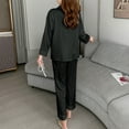thumbnail image 5 of VERUGU Pajamas for Women Set Button Up Long Sleeve Silk Top with Pocket Long Pants 2 Piece Outfits Loungewear Nightwear Sleepwear, 5 of 5