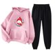 thumbnail image 1 of Puntoco Sudadera con capucha para mujer, sudadera con bolsillo de manga larga, pantalones de moda para mujer, conjunto de sudadera con estampado navideño, liquidación Puntoco Puntoco-344, 1 of 2