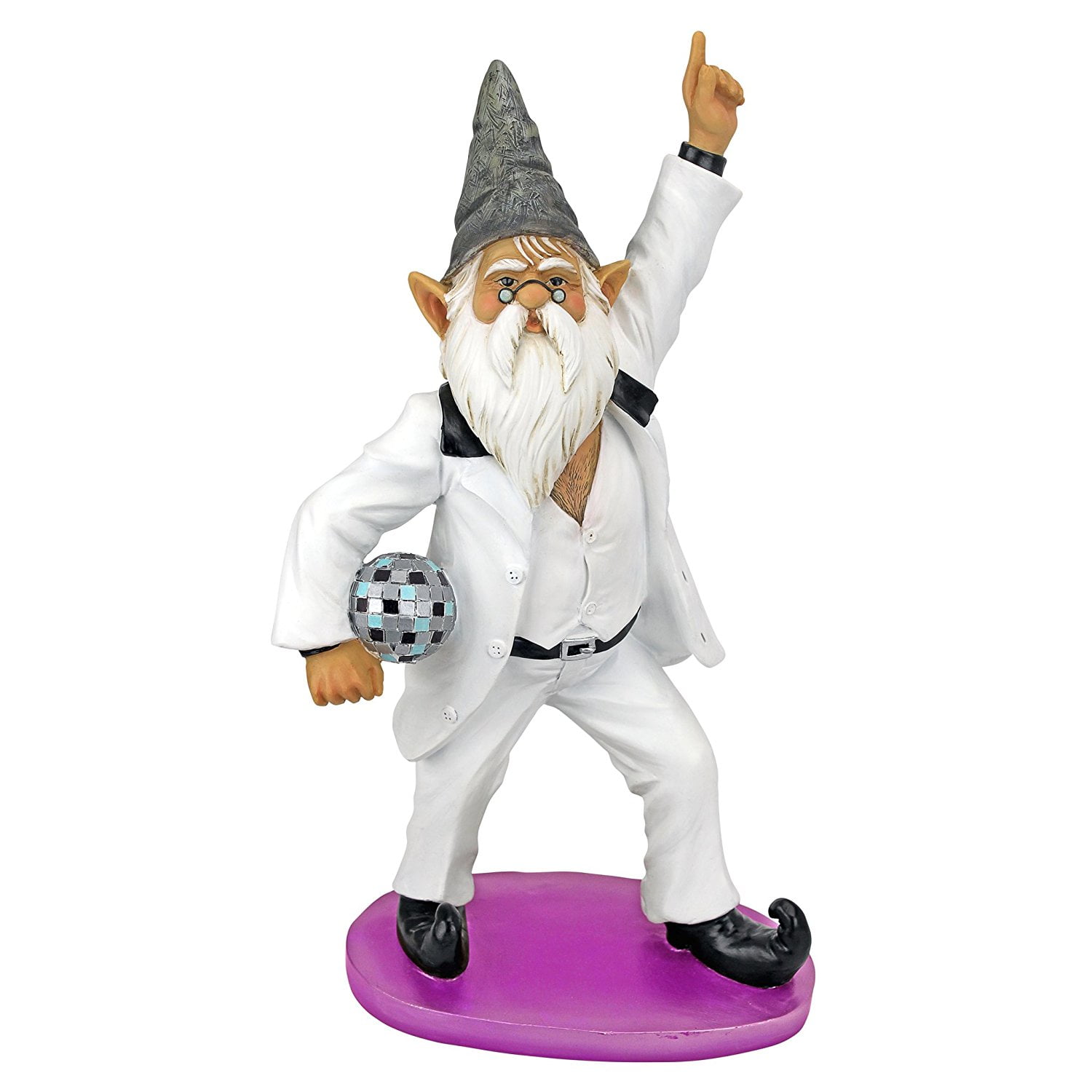 Garden Gnome Statue Disco Tony Gnome Fever Outdoor Garden Gnomes Funny Lawn Gnome Statues,... by