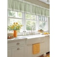 thumbnail image 5 of Sage Green Linen Key Design Window Valance, Geometric Back Pattern 2 Pack Decorative Curtain for Small Windows, Light Filtering Valance with 3” Rod Pocket, 54"W x 18"L, 5 of 9