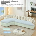 thumbnail image 3 of 127" L-Shape Corduroy Sectional Couch, 4-5 Seat Sofa with Pillows for Living Room, No Assembly Needed,Beige, 3 of 9