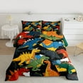 thumbnail image 2 of jejeloiu Vintage Dinosaur Bedding Comforter Set,Wild Animal Twin Comforter Sets,Colorful Dino Bedding Set For Boys Kids,Microfiber Bedroom Decor Reversible,2pcs, 2 of 8