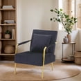 thumbnail image 5 of Mid Century Modern Armchair - 23.4" Wide Living Room Accent Chair with Metal Legs, Upholstered Lounge Chair for Bedroom, Reading Nook, Office, 5 of 7