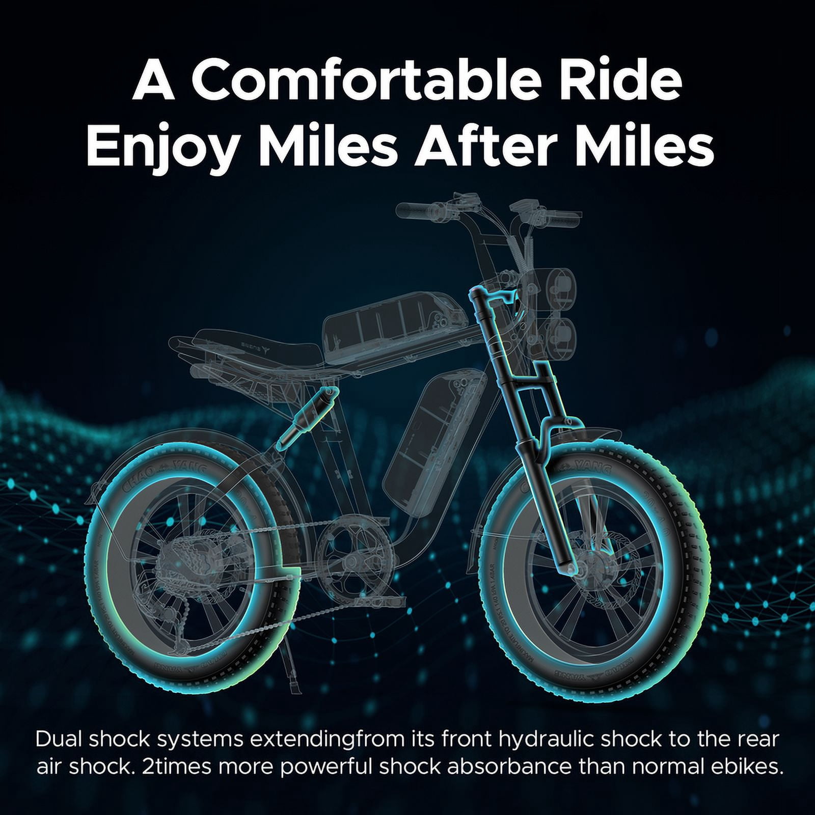ENGWE 1000W 28MPH Moped Electric Bike 20" Fat Tire Electric Bicycle for Adults with Full Suspension Ebike，94Miles Range Off-Road Mountain Bike with Removable 48V 26Ah Lithium-Ion Battery,UL2849
