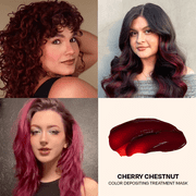 oVertone Color Depositing Semi-Permanent Hair Dye Conditioner - 8 oz for All Hair Types & Color-Treated Hair, Moisturizing Shea Butter & Coconut Oil - Vegan & Cruelty-Free, Cherry Chestnut