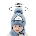 thumbnail image 5 of 1-3T Baby Toddler Kids Winter Hats Warm Knit Scarf Hood Fleece Earflap Hat, 5 of 8