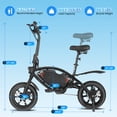 thumbnail image 5 of Gocio 14" Electric Bike for Adults, Foldable Electric Bicycles with 48V/7.8Ah Battery for Teens, Peak 500W City Commuter Cruiser Women Ebikes,E bike One-Piece Tire UL2849 Certified, 5 of 11