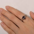 thumbnail image 2 of Alexandrite ring oval cut Jun birthstone silver solitaire engagement ring for women, 2 of 3