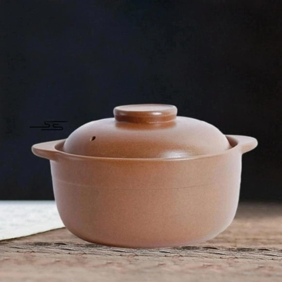 Claypot Rice Pot Traditional Casserole Cooking on Stoves Top Clay Cooking Pot 1.1L