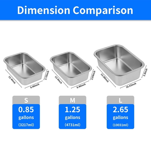 Stainless Steel Large Dog Water Bowl, Metal Pet Dog Water & Food Bowl No Spilling, Outdoor Feeder Dish Plate for Cat