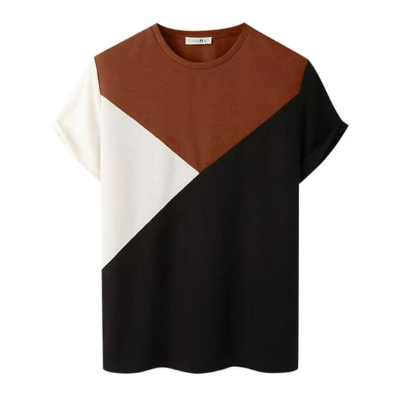 Sngxgn Summer T-Shirt Loose Print Loose Men's Casual Short-Sleeved Tops(Black,L)