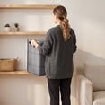 thumbnail image 5 of Foldable Storage Bag With Reinforced Handles, Large Capacity Zippered Home Dorm Organizer for Bedding & Clothes, Dark Gray, 20"x20"x24", 5 of 6